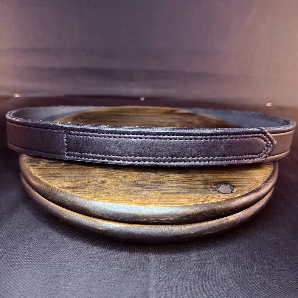 Boston Leather Buckleless Trouser Belt Size 32" Plain Black Leather 6529